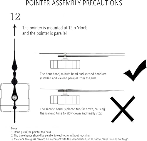 Miniatura 5 de Movimiento de reloj de alto par, mecanismo de movimiento de reloj de eje largo de 29/32 pulgadas con manecillas, kit de movimiento de reloj de pared