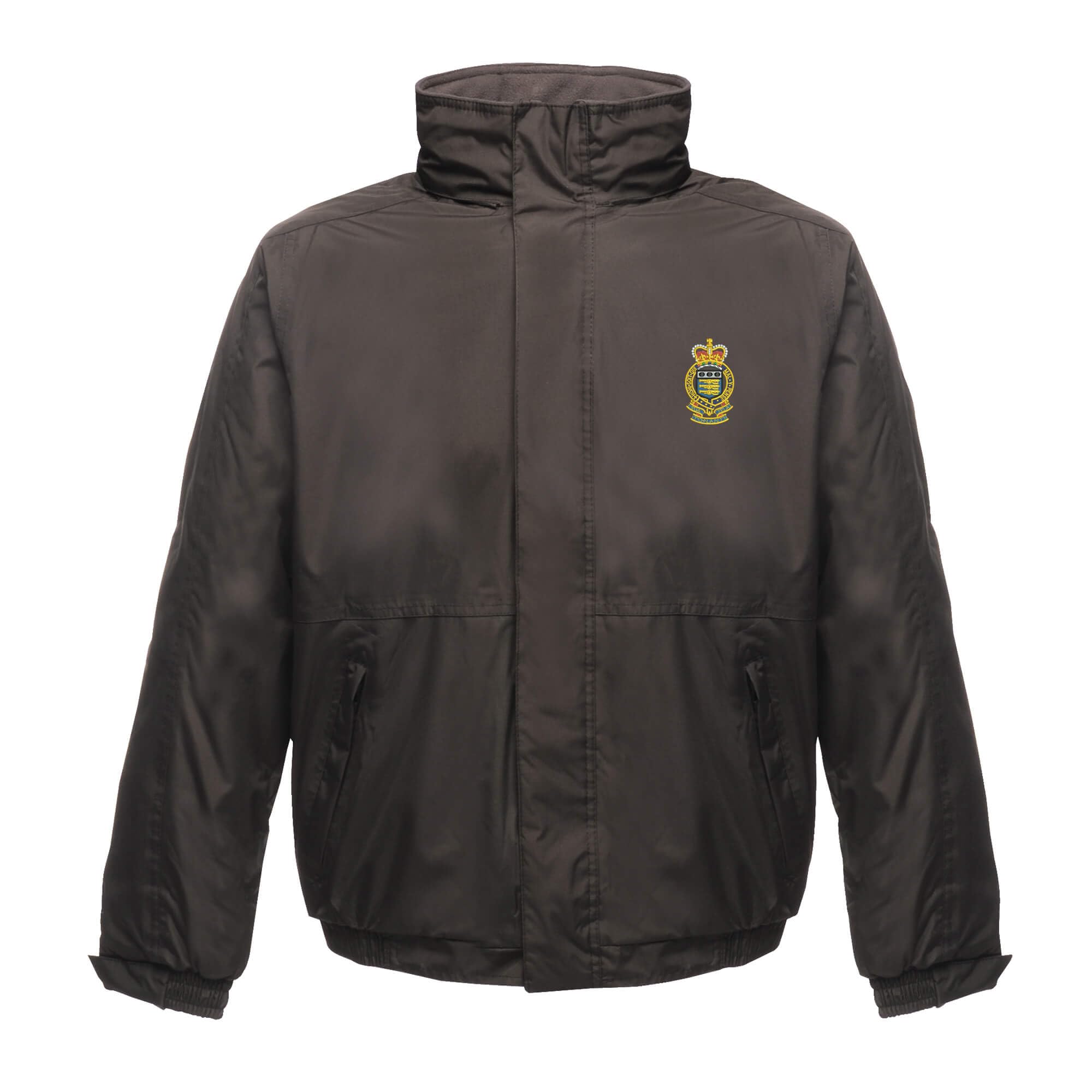 The Military Store Men's Black Royal Army Ordnance Corps Embroidered Waterproof Jacket With Hood, 2X Large