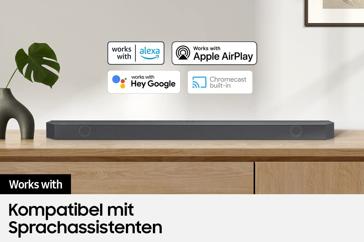 Samsung HW-Q810B 5.1.2-kanałowy głośnik Q-Soundbar (model niemiecki), bezprzewodowy Dolby Atmos/DTS:X, Q-Symphony, SpaceFit Sound 2 [2022]