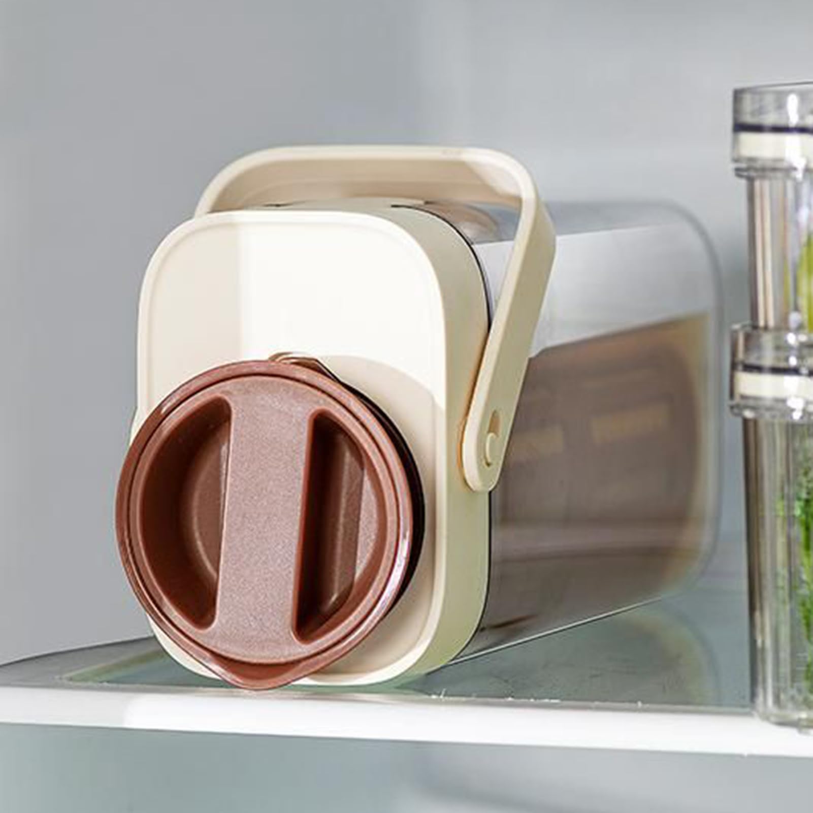 Jarra Para Café Frío - Jarra Para Té Con Capacidad Generosa Y Filtro Permeable Resistente Con Asa Y Tapa, Recipiente Sin Fugas Para Preparar Bebidas Refrescantes,Recipiente Resistente Que Ahorr