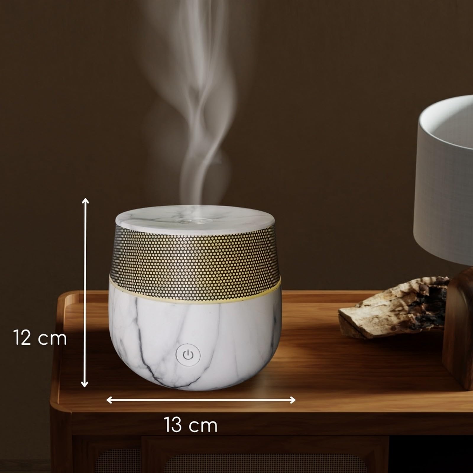 Zen'Arôme - Diffusor Kailo - Luftbefeuchter für ätherische Öle - Ultraschall-Aromatherapie-Vernebler - Elektrische Duftlampe im Marmor-Design mit verstellbarer LED-Beleuchtung und Diffusion - Auto-Off