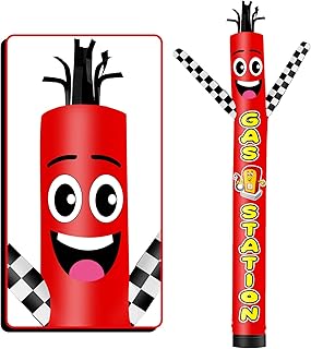 20FT Tall Gas Station Inflatable Tube Man (18''Diameter) Wacky Wavy Dancing Guy for Outdoor Decoration Advertising Business Promotion (Blower Not Included)