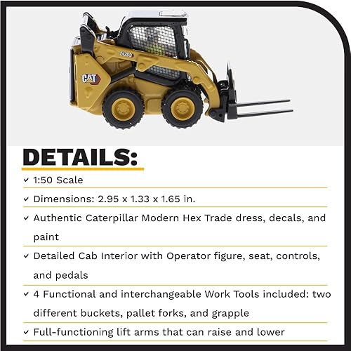 Miniatura 4 de Diecast Masters Minicargadora Caterpillar 242D3 a escala 150 con accesorios de fijación  Camiones Cat y equipos de construcción de la serie High