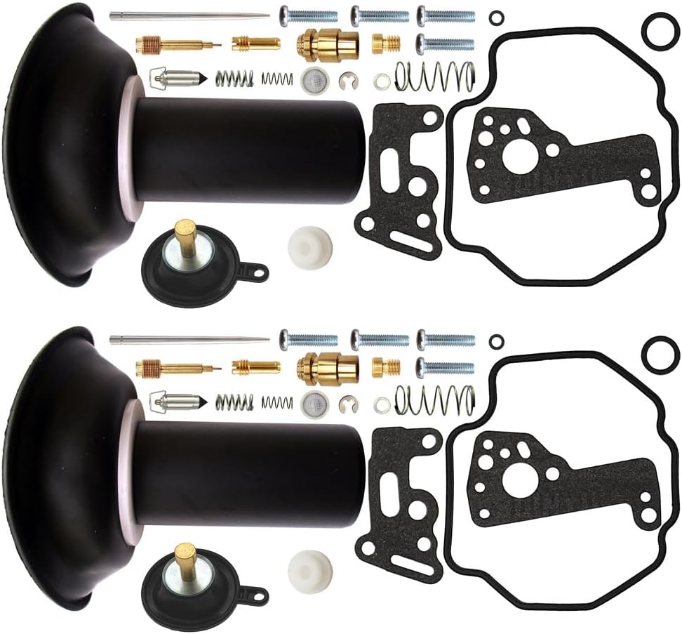 2-Pack Carburetor Carb Rebuild Repair Kits with Diaphragm Replacement for Yamaha Virago 535 XV535 90-01