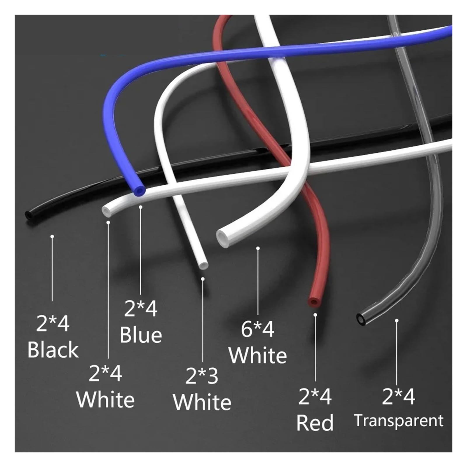 Compatible con Creality, tubo de PTFE de 5M for extrusora Ender 3/CR-10 | Tubo de teflón de filamento de 1,75mm, ID 2mm OD 4mm, extrusora Bowden con cortador, pieza de impresora 3D(White)