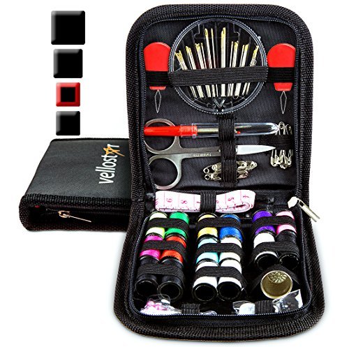 Compact Sewing KIT w/ 4 Bonuses & Most Useful Sewing Accessories for Home, Travel & Sewing Emergency, for Beginners & Campers, Quality Sewing Supplies for Mending & Sewing Needs, Improved Needle Case