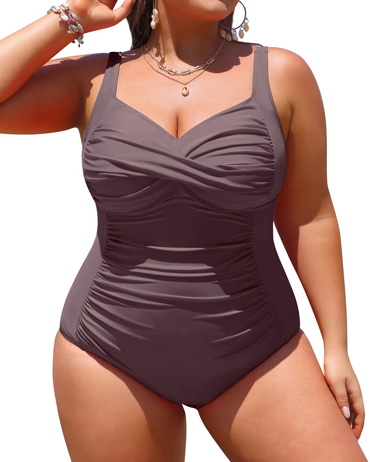 Yonique Women Plus Size One Piece Swimsuits Tummy Control - competitive swimwear | Mubboo