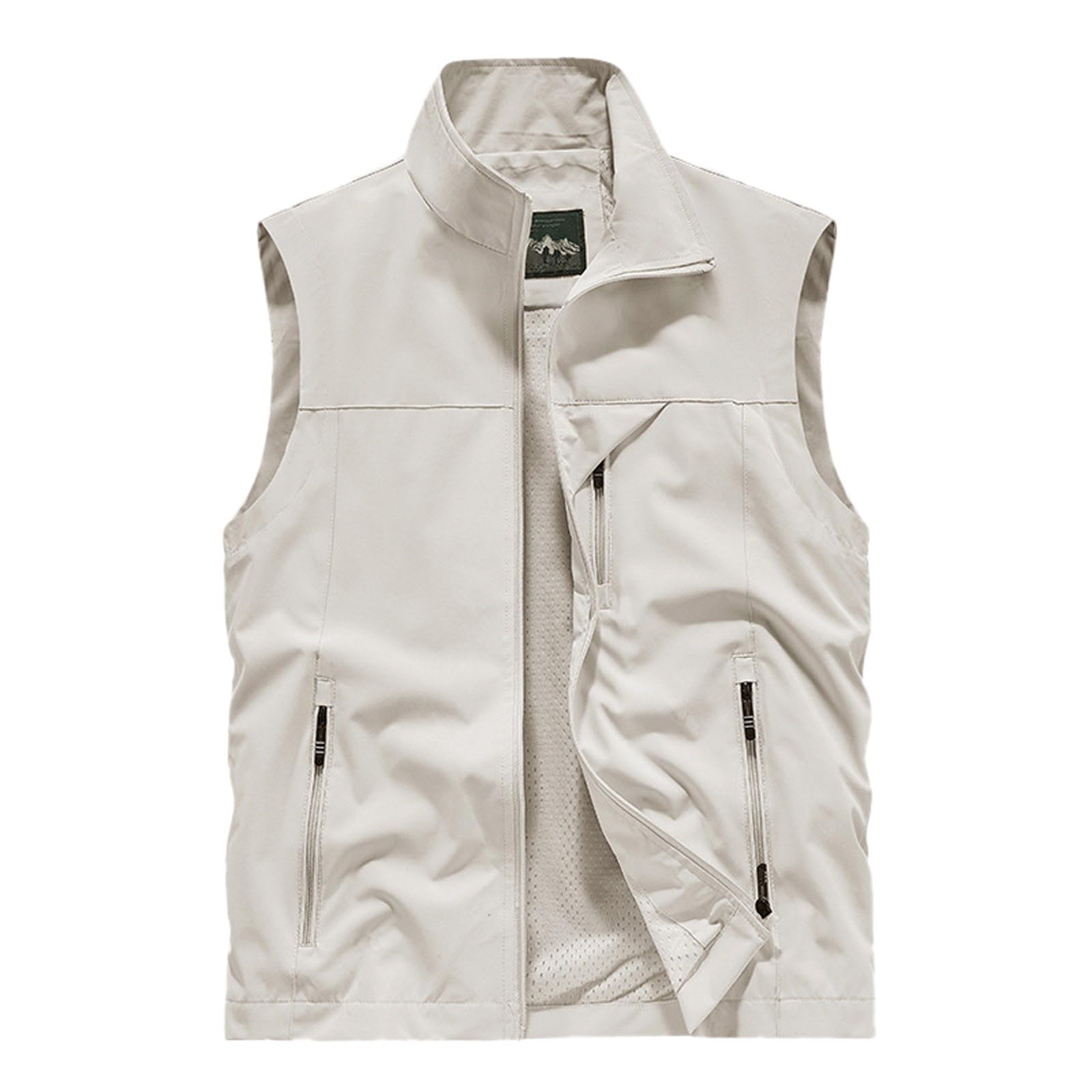 Mens Vests Sleeveless Zip Up Jacket Lightweight Casual Golf Windbreakers Hiking Work Tactical Vests Slim fit Outerwear