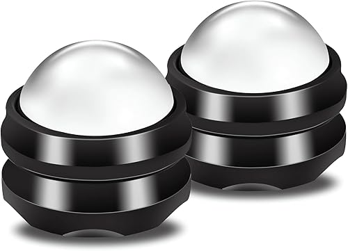 SUNANTH Paquete de 2 bolas de rodillo de masaje frío criosfera, bola de masaje manual para terapia de calor y hielo, herramienta de auto masaje para