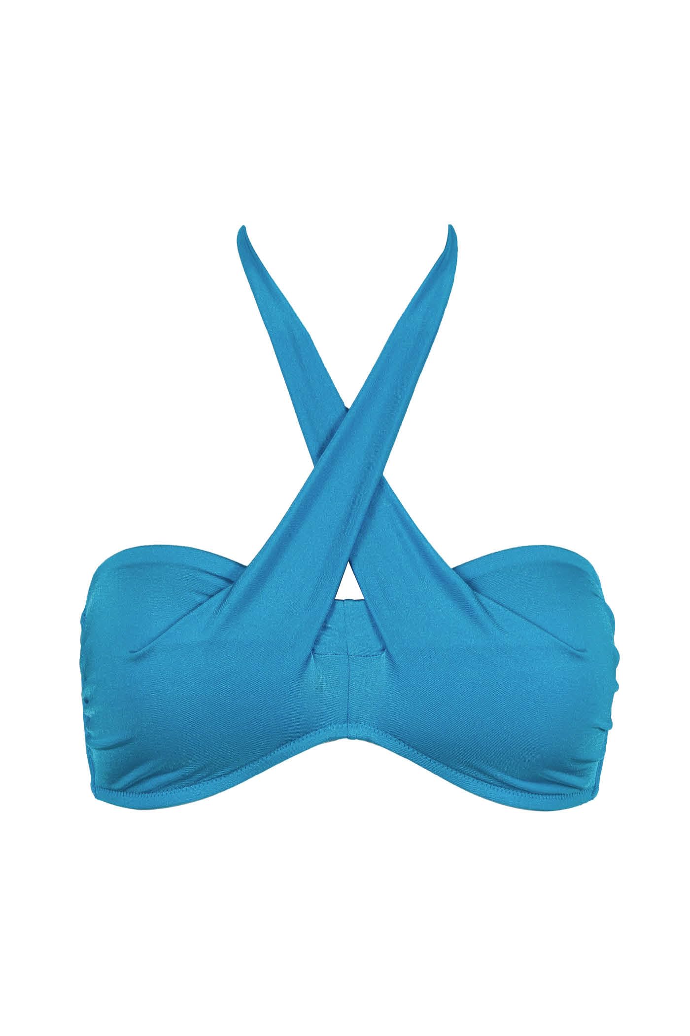 Goldenpoint Donna Costume da Bagno Tinta Unita - Parte Alta del Bikini - Fascia Rigida con Incrocio Tinta Unita