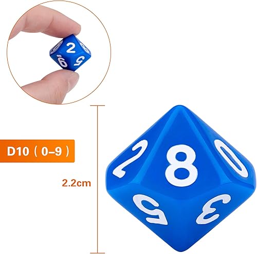 Miniatura 3 de Juego de dados poliédricos de 30 piezas de 10 caras, 22 colores, 10 lados, surtido de dados para juegos de mesa de Dungeons and Dragons RPG MTG,