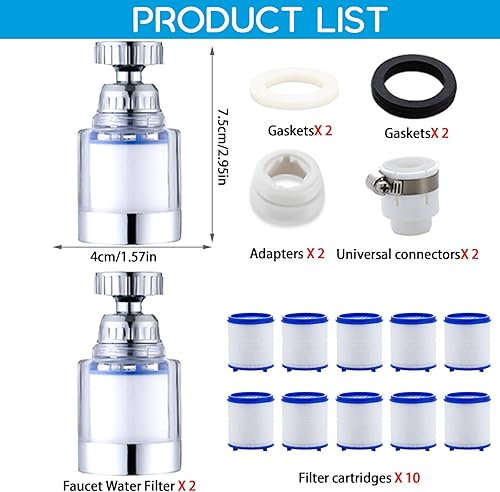 Miniatura 8 de Unidad de purificación de agua - Reducción de cloro, hecha de ABS y acero inoxidable, fácil de limpiar, 99.9% de plomo, calcio, óxido, hierro,