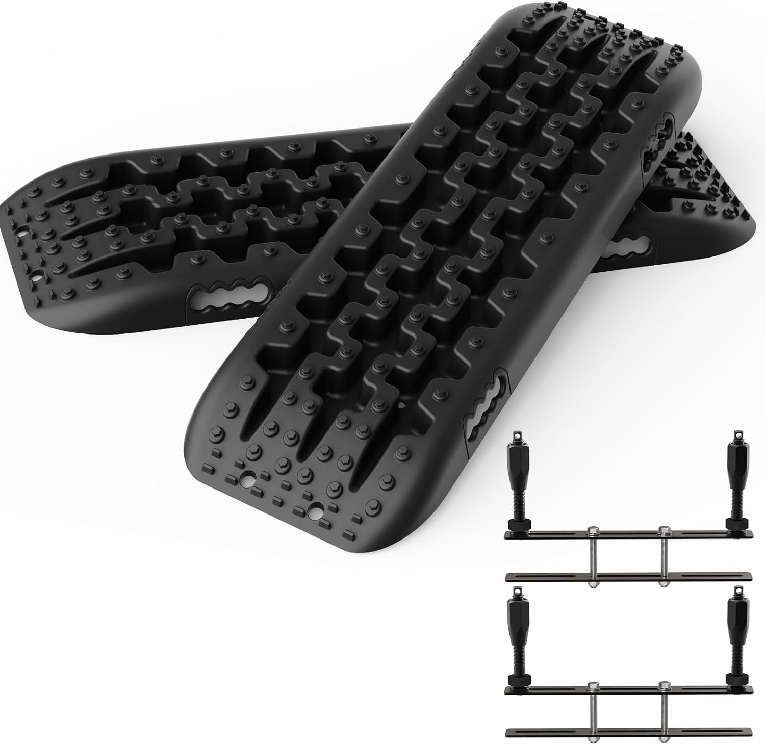 ALL-TOP Recovery Traction Boards, 2PCS & Mounting Kit, Reinforced Off Road Bendable Tire Friction Tracks (3rd Gen,Orange)