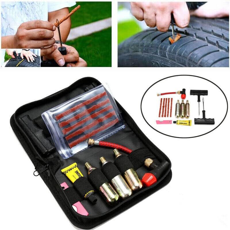 Miniatura 2 de Kit de herramientas de reparación sin cámara para inflador de neumáticos de CO2, motocicleta, ATV, bicicleta