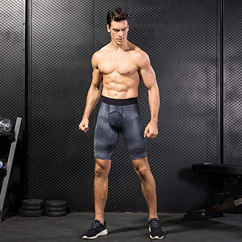 Ajcoflt 2 Pacote Homens Shorts de Compressão Ciclismo de Fitness Secagem Rápida Ginásio Treino de Co