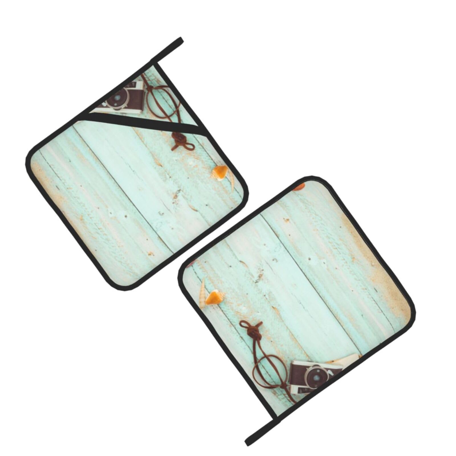 Summer background Printed Oven Pot Holders Set of 2 Pcs Heat Resistant Kitchen Microwave Potholders for Cooking Baking Grilling