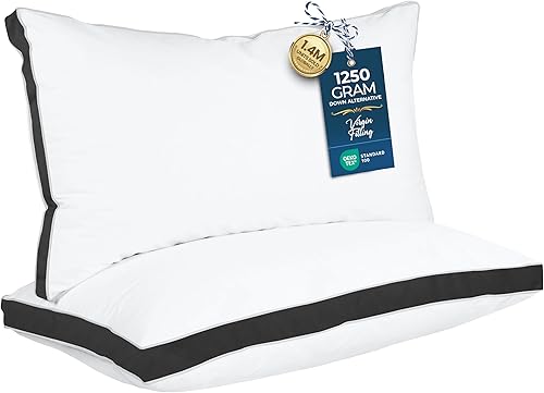 Utopia Bedding - Juego de 2 almohadas para dormir tamaño king (color negro), diseño con calidad de hotel, refrescante y reforzado para dormir de