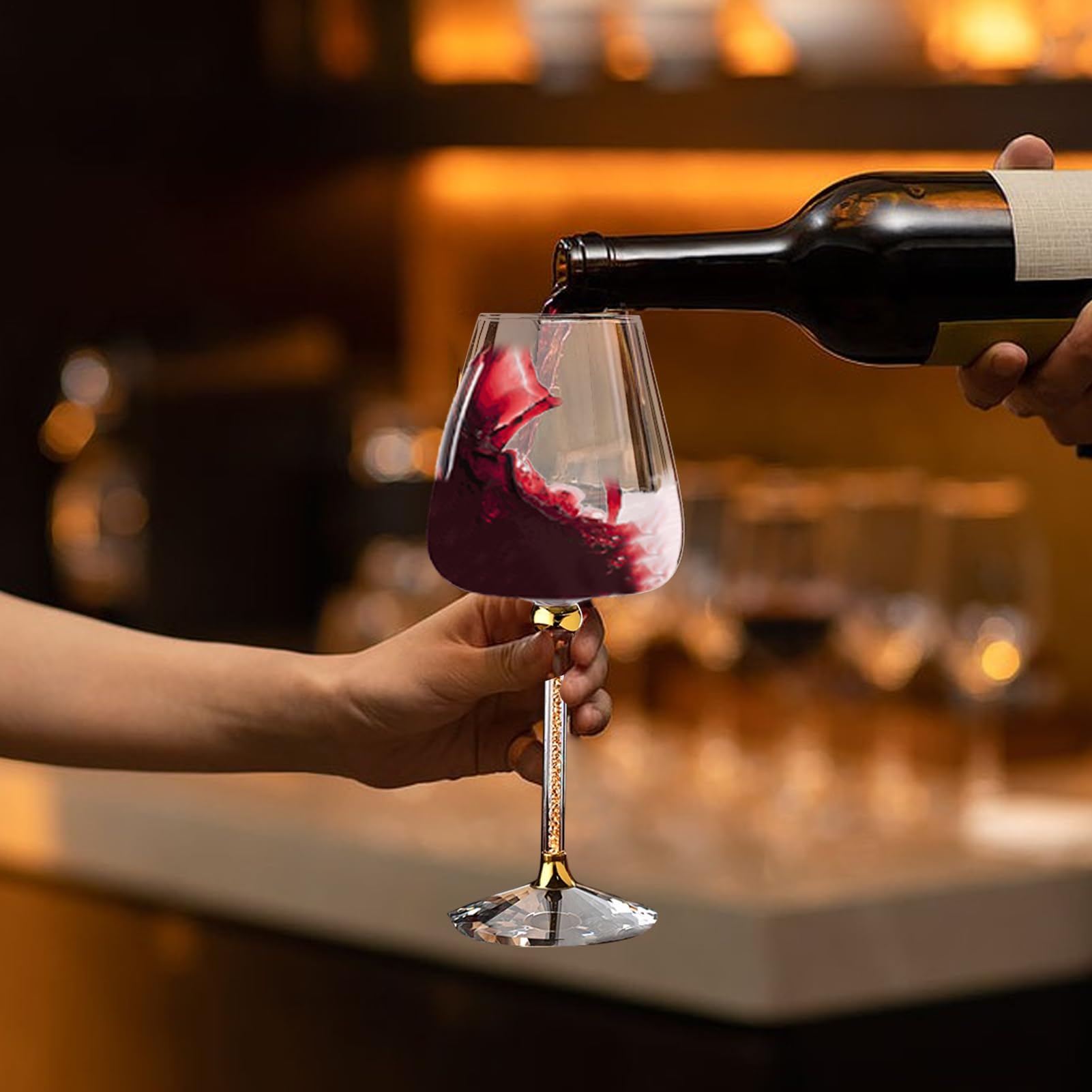 Calice Da Vino Rotante, Calici Da Vino E Bianco Rotanti A Stelo Lungo, Calici Rotanti Creativi Per Vino, Whisky, Champagne E Cocktail
