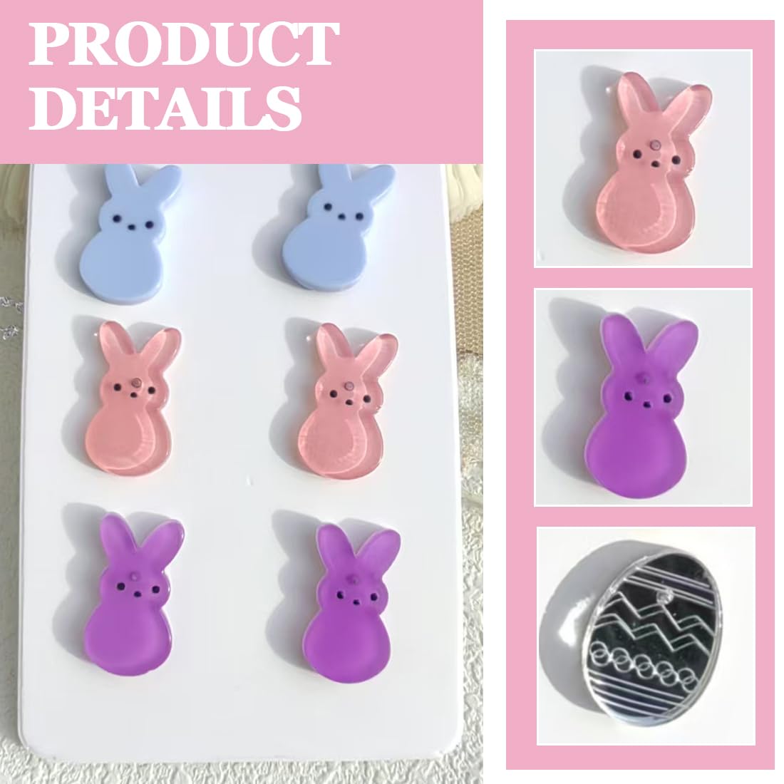 6 Paia Orecchini Bambina Di Pasqua orecchino Per Donna Pendenti Coniglietto Carota Anallergici Set Per Ragazze E Feste