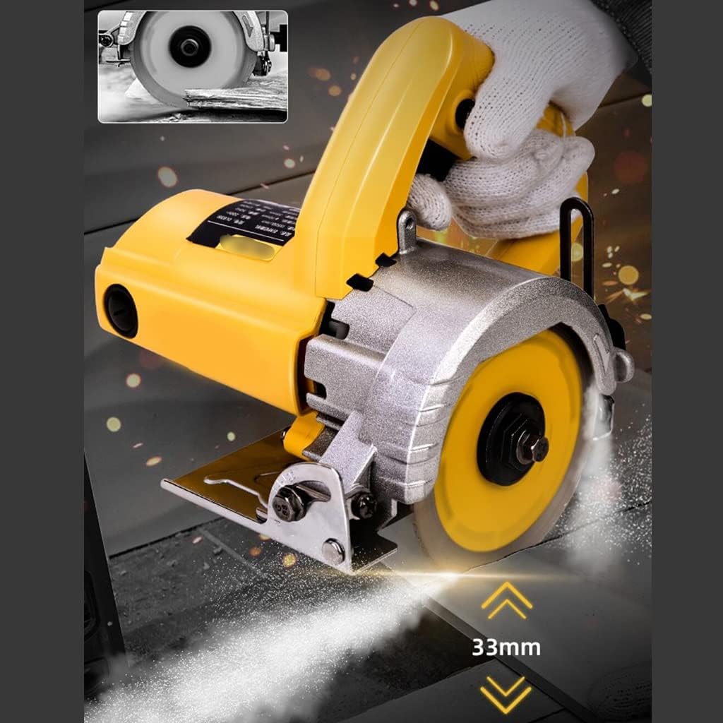 1250W High Power Cutting Machine Multifunctional Portable Chainsaw Tool For Tile Stone Metal Wood Slotting Machine, 23.5*22*18.5cm, Yellow, XSCQ01