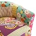 Versa Pink Patchwork Sillón orejero tapizado con reposabrazos Butaca con Botones, Algodón,...