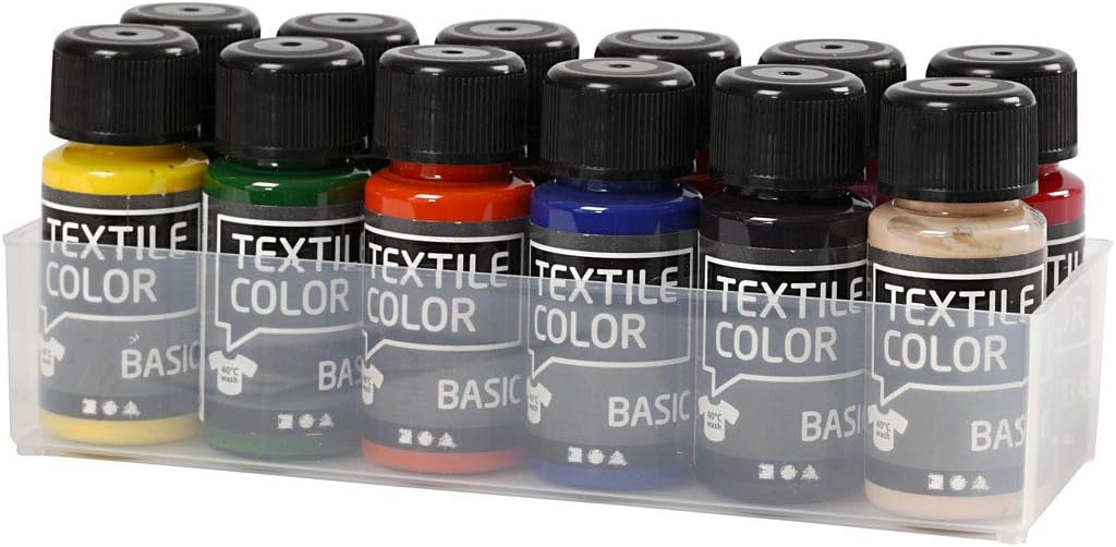 Textile Color - Assortment, basic colors, 12x50 ml