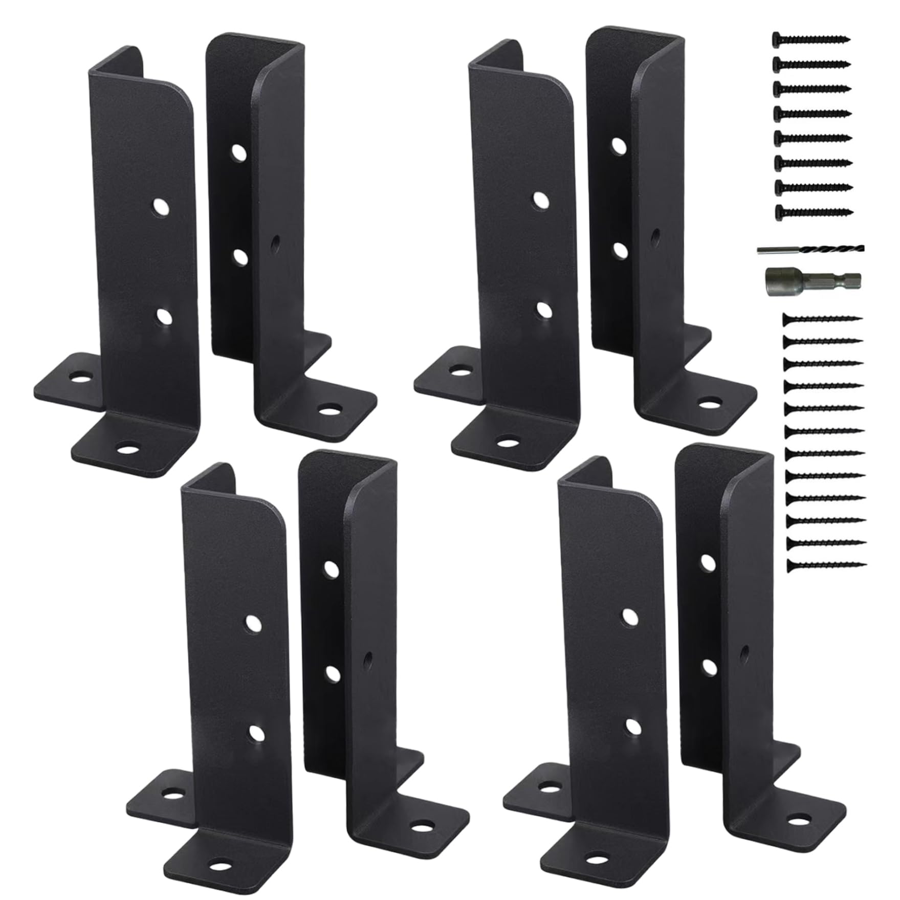 Kit de supports de pergola avec base poteau clôture réglable en métal pour garde-corps de terrasse