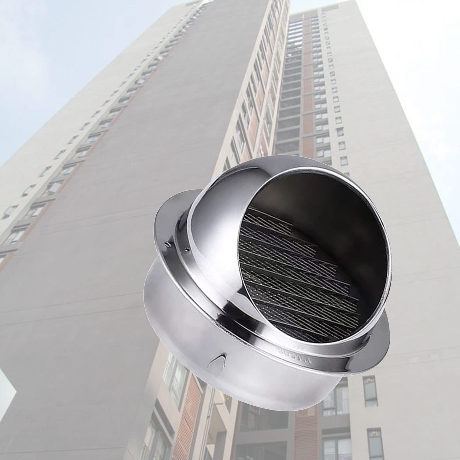 WORDFUN Rond Grille De Ventilation, Bouche De Sortie Ventilation Grille en Acier Inoxydable 304, Grille De Ventilation Hotte, Bouche D'Extraction, Housse De Ventilation