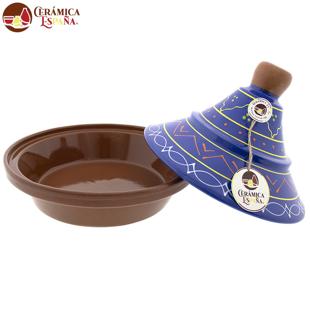 CERÁMICA ESPAÑA Tajine Aus Steingut - Traditioneller Schmortopf Mit Deckel