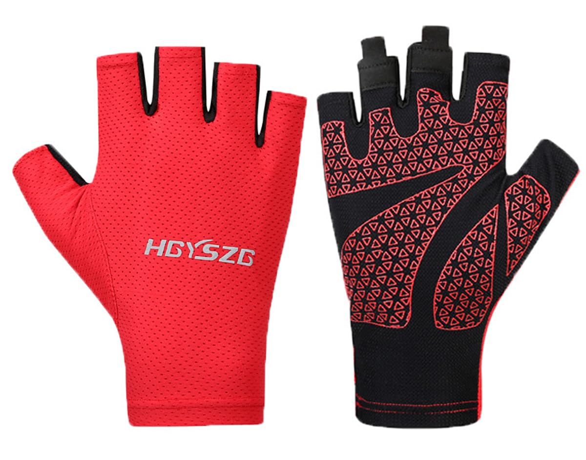 SUJAYU Guantes de pesca sin dedos, guantes de pesca para hombres y mujeres, guantes de protección UV sin dedos, guantes de conducción, guantes de navegación, guantes de kayak, guantes de remo, guantes