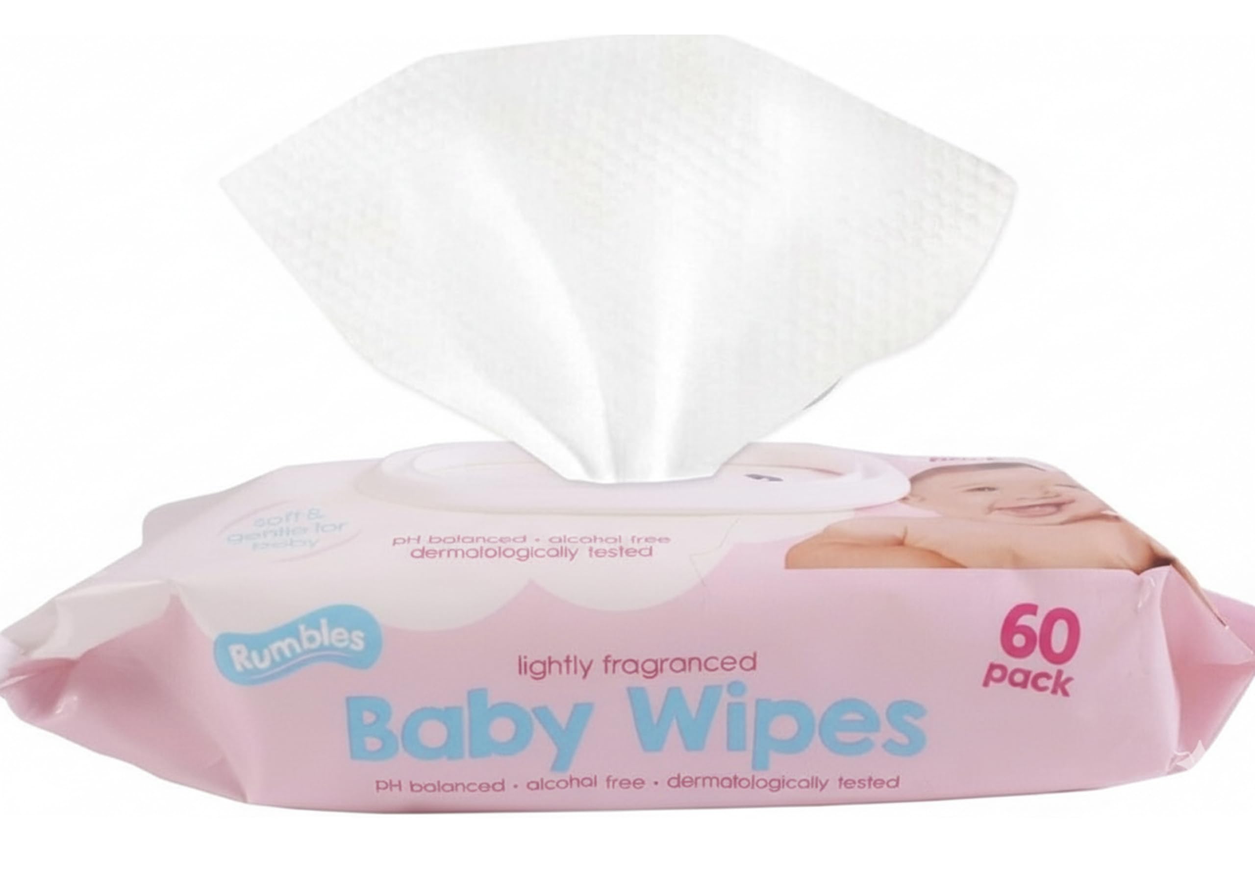 Lightly Fragranced Baby Wet Wipes 22cm - Alcohol Free, Lightly Scented, Dermatologically Tested, Suitable for Sensitive Skin, PH Balanced Baby Wipe (1 Pack 60 Baby Wipes)