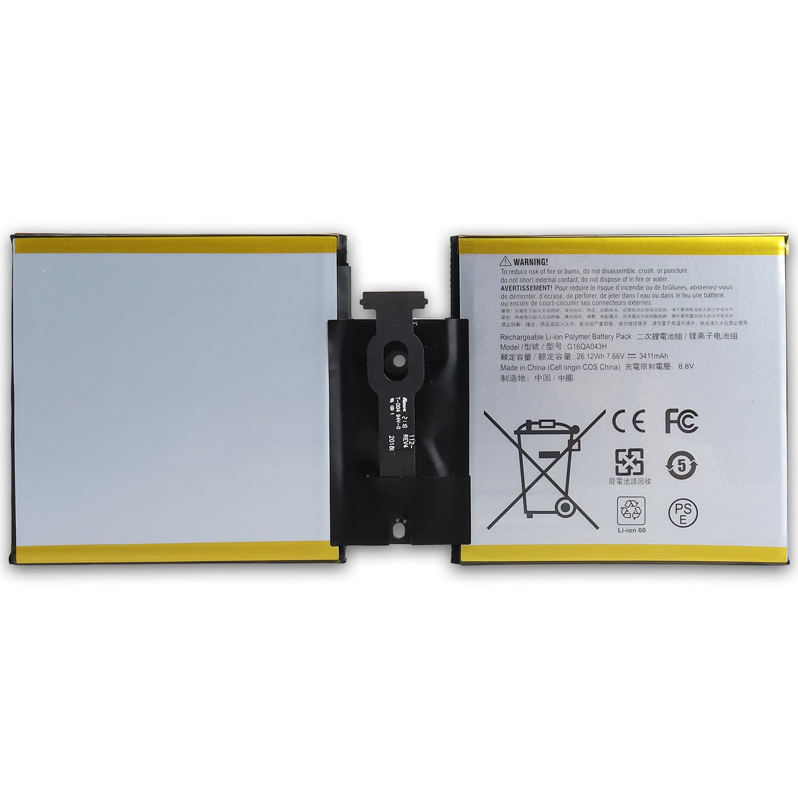 Lushtower G16QA043H 7.66V 3411mAh Tablet Battery for Microsoft Surface Go 10 Pentium Gold 4415Y 10" 1st Gen 1, For Microsoft Surface Go Model 1824 2 in 1 Detachable Laptop 2018 64GB/128GB/256GB