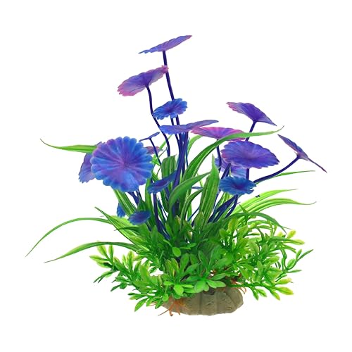 pofluany Plantas acuáticas artificiales vibrantes de plástico para peces, tanques de reptiles