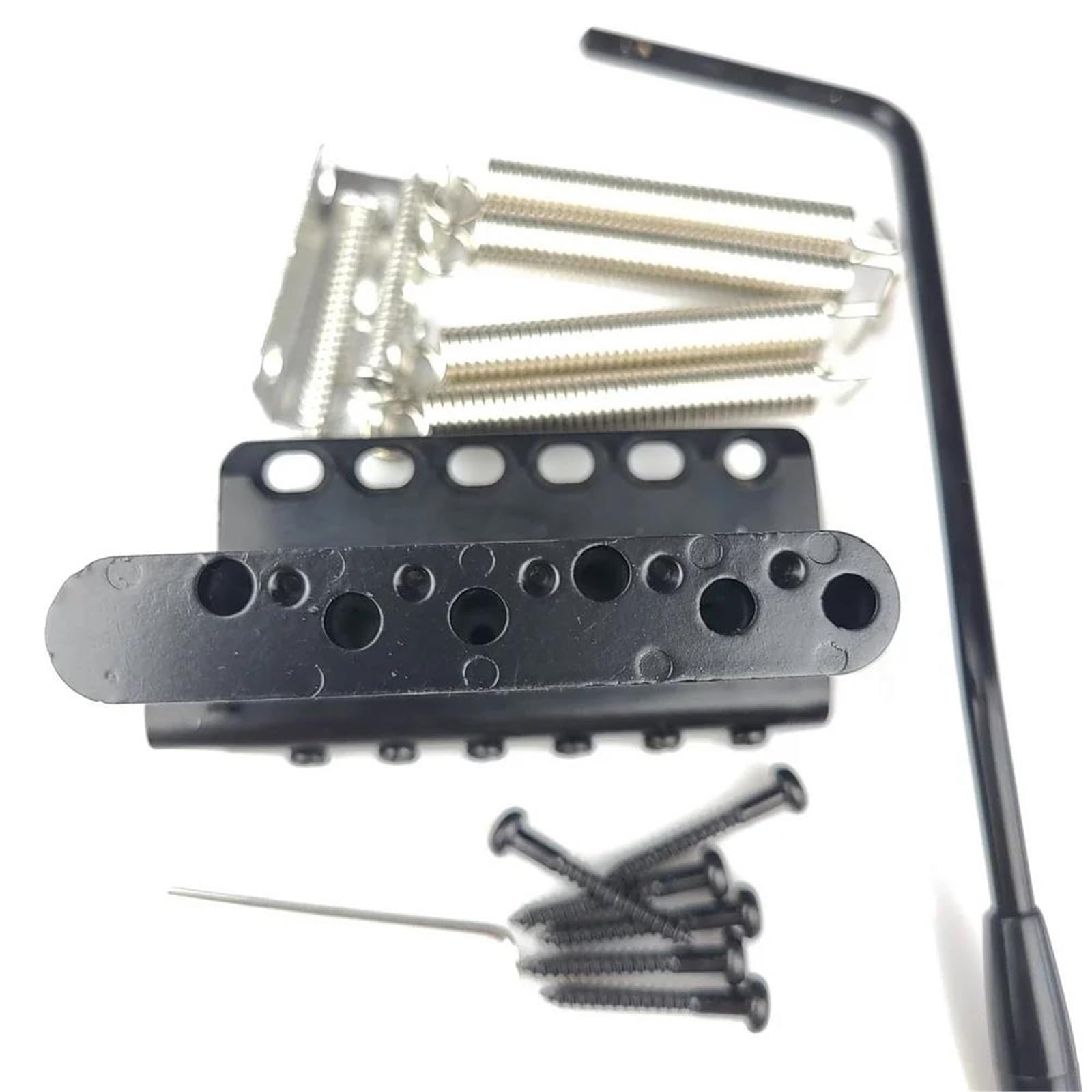 Gitarrenbrücken-Bausatz Für ST-E-Gitarre Tremolo-System Brücke Aus Gebogenem Stahl Schwarz