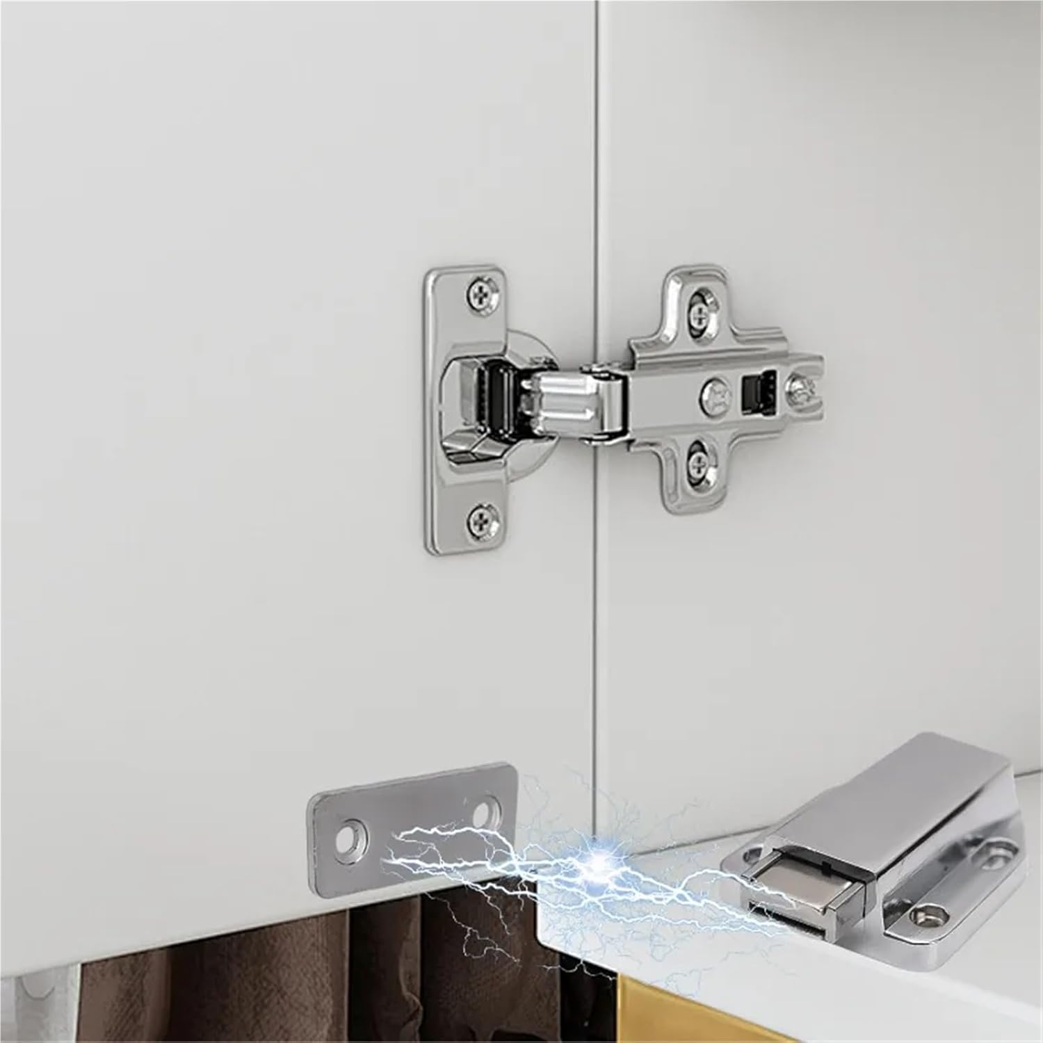 14pcs Magnetic Push Latch Catch Pressure Touch Release Cabinet for Door Drawers Kitchen Drawer Cupboard Pop Out(White 2)
