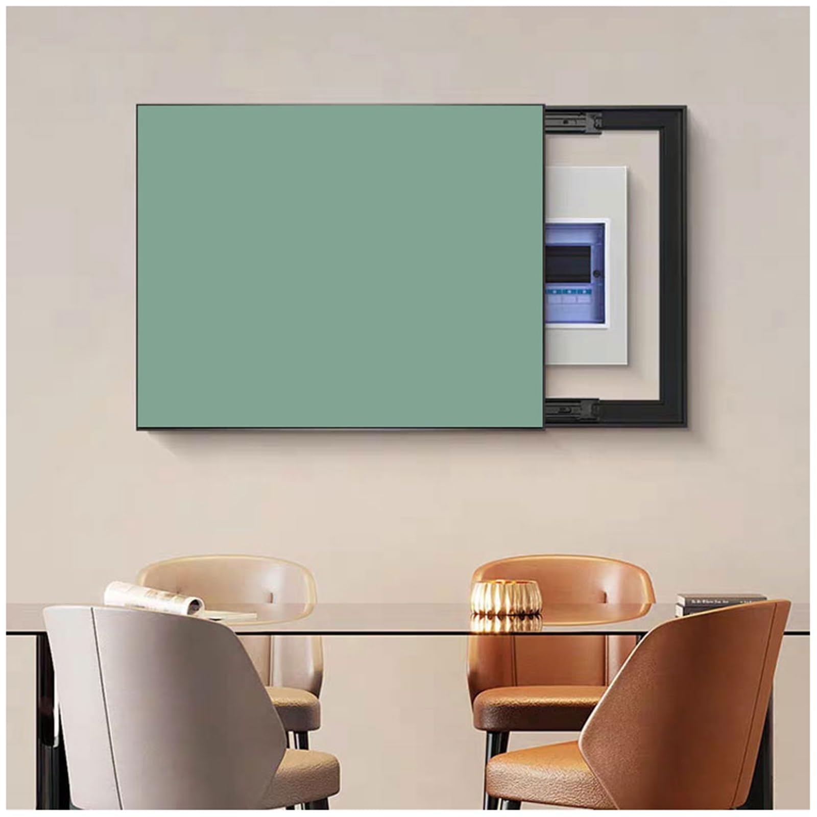 Tapa Contador Caja Débil De Electricidad Pinturas Ocultas Para Decoración Del Hogar, Pasillo Tapa Cubre Caja De Distribucion, Tapa De Caja De Contadores Electricos Empuje Derecha / Izquierda(WxH-80x60