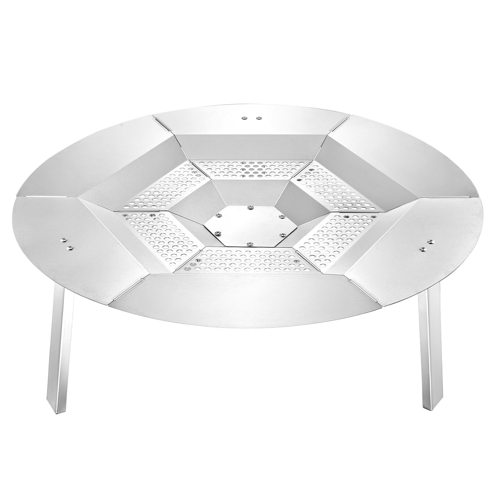 VEVOR Deflettore di Calore per Braciere per Solo Stove Yukon, 685,8 mm, Rotondo, per Braciere a Legna, Diffusore di Calore in Acciaio Inox 304, con 3 Gambe Staccabile, Accessori da Campeggio