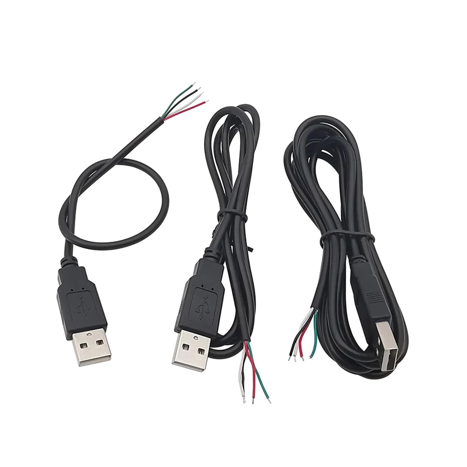 1/2/5 sztuk 2 piny 4 piny 5 V USB 2.0 typ A męski kabel zasilający złącze przedłużacz ładowania kabel 0,3 m / 1 m / 2 m (2 piny USB męski 30 cm, 5 szt.)