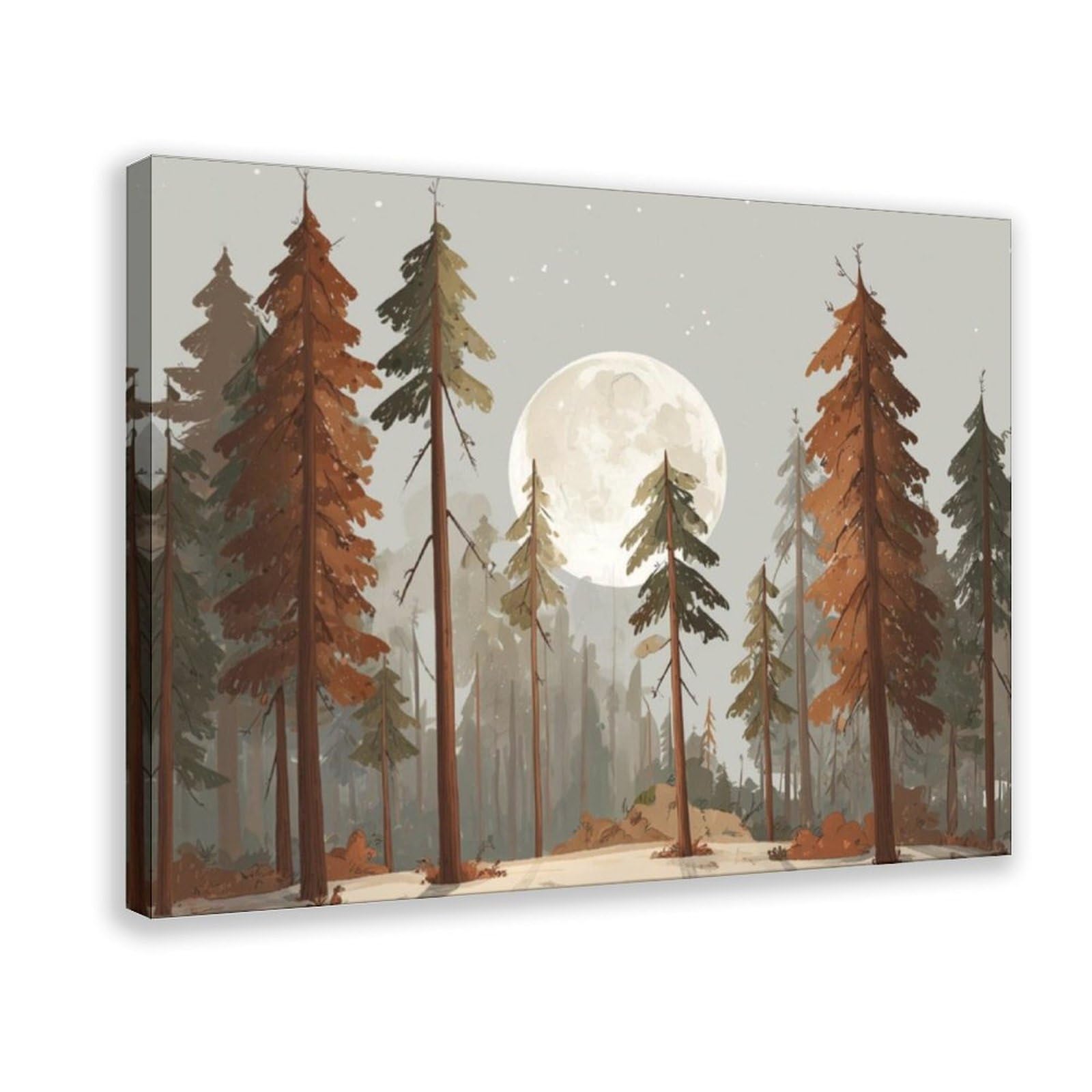 Bareronor Moon Woodland Canvas Poster for Dorm Room Decor Gift
