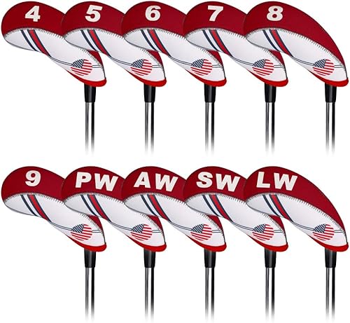 Miniatura 6 de Craftsman Golf Cubierta Protectora de Cabeza de Palo de Golf de Neopreno con Bandera de EE.UU. Wedge Hierro para Callaway, Ping, Taylormade, Cobra