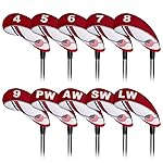 Craftsman Golf Red and White US Flag Neoprene Golf Club Head Cover Wedge Iron Protective Headcover for Callaway, Ping, Taylormade, Cobra, Etc. (White & Red)