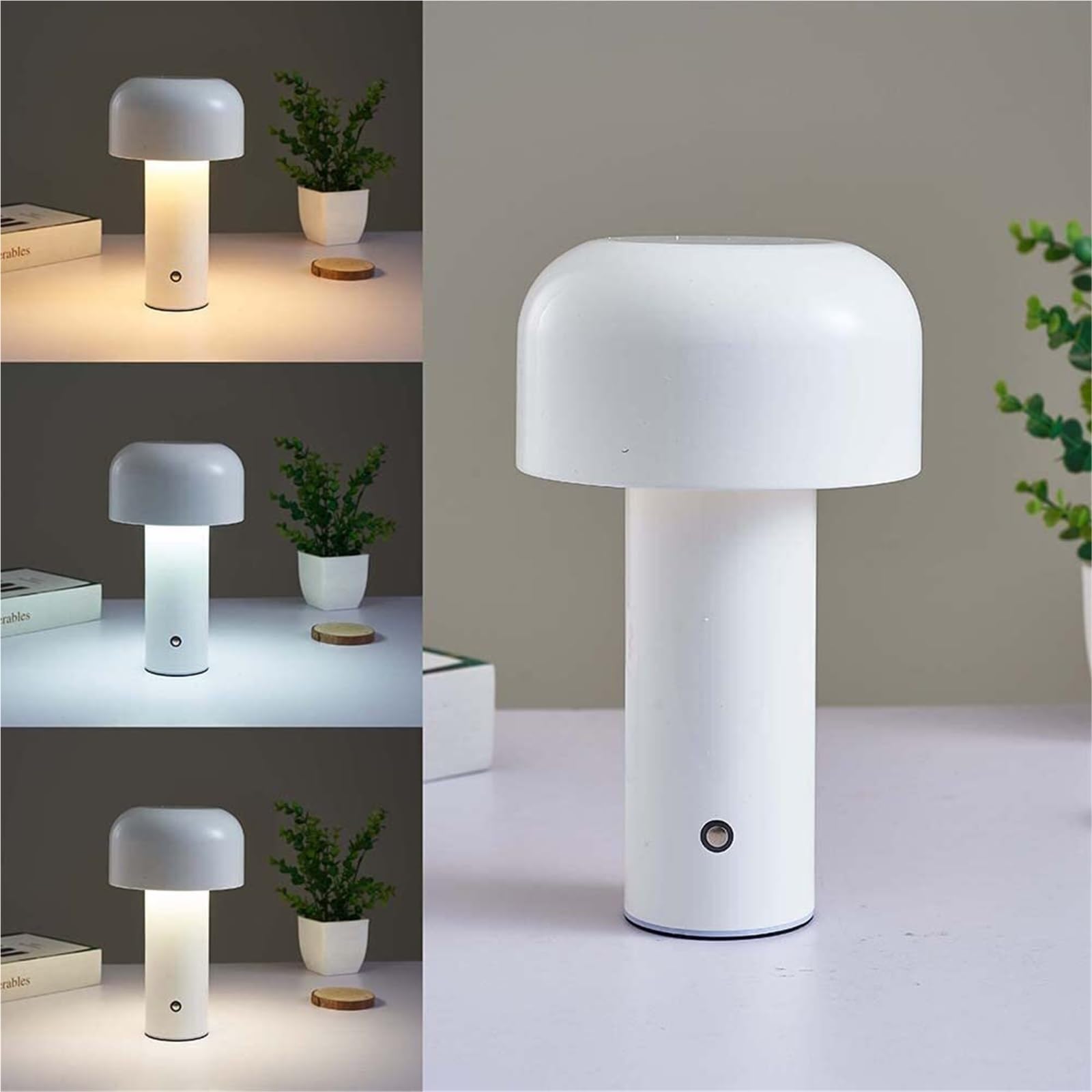 KHUKHU Mushroom Desk Lamp Portable Cordless Night Light USB Rechargeable