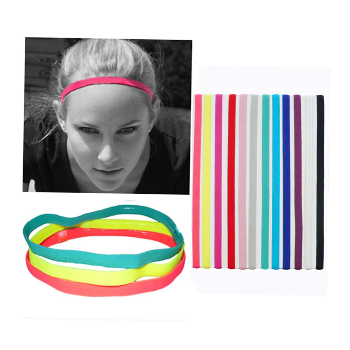 MAGICLULU Piezas Accesorios para el cabello banda para el cabello diadema de softbol atlético pelo deporte Diadema de fitness diadema deportiva yoga venda bufanda aptitud física