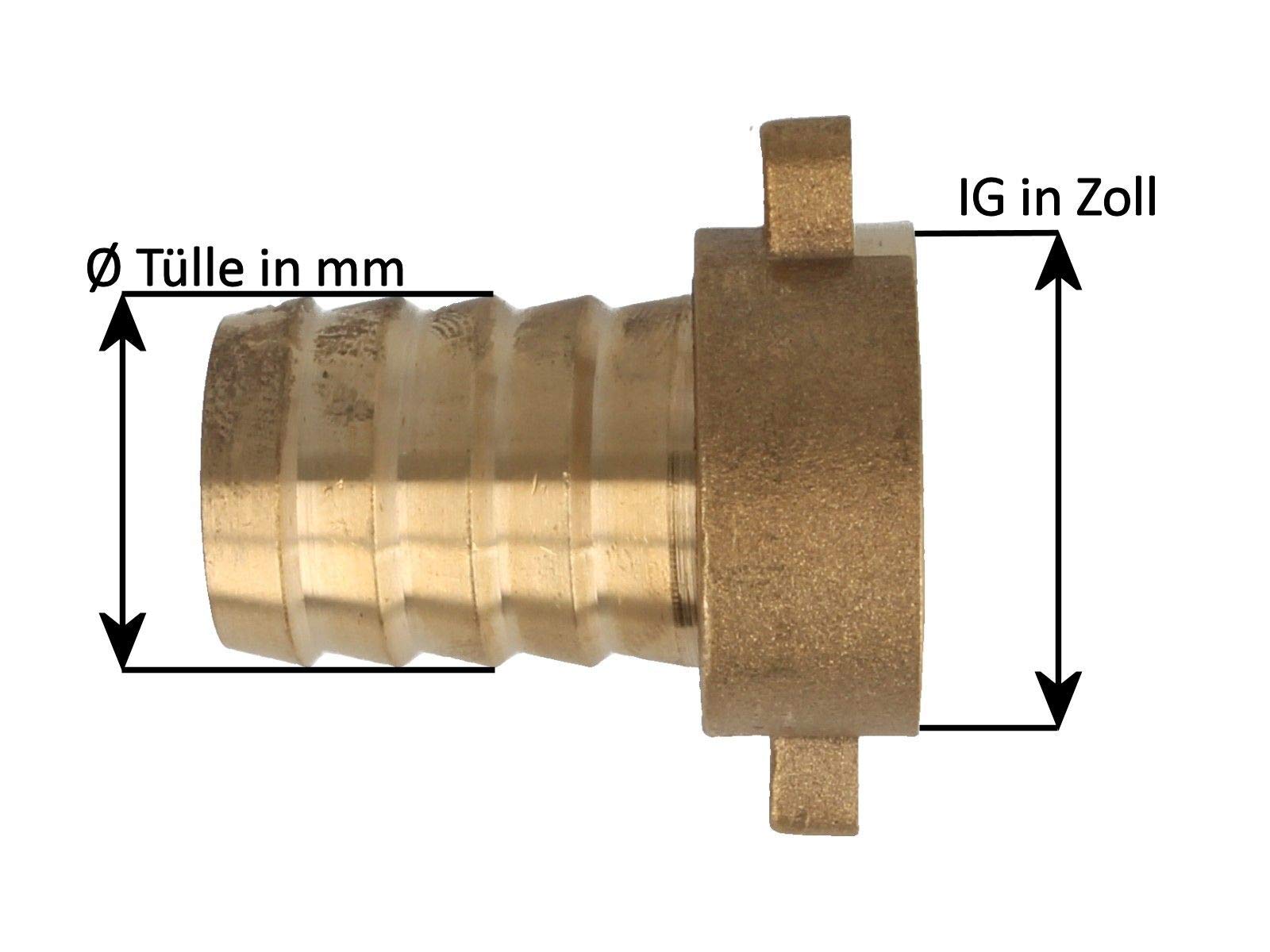 Tecuro Schlauchverschraubung 1/2 Zoll ÜWM X 90° Tülle 14,5 Mm – Messing Winkelverschraubung Mit Edelstahlschlauchschelle W4