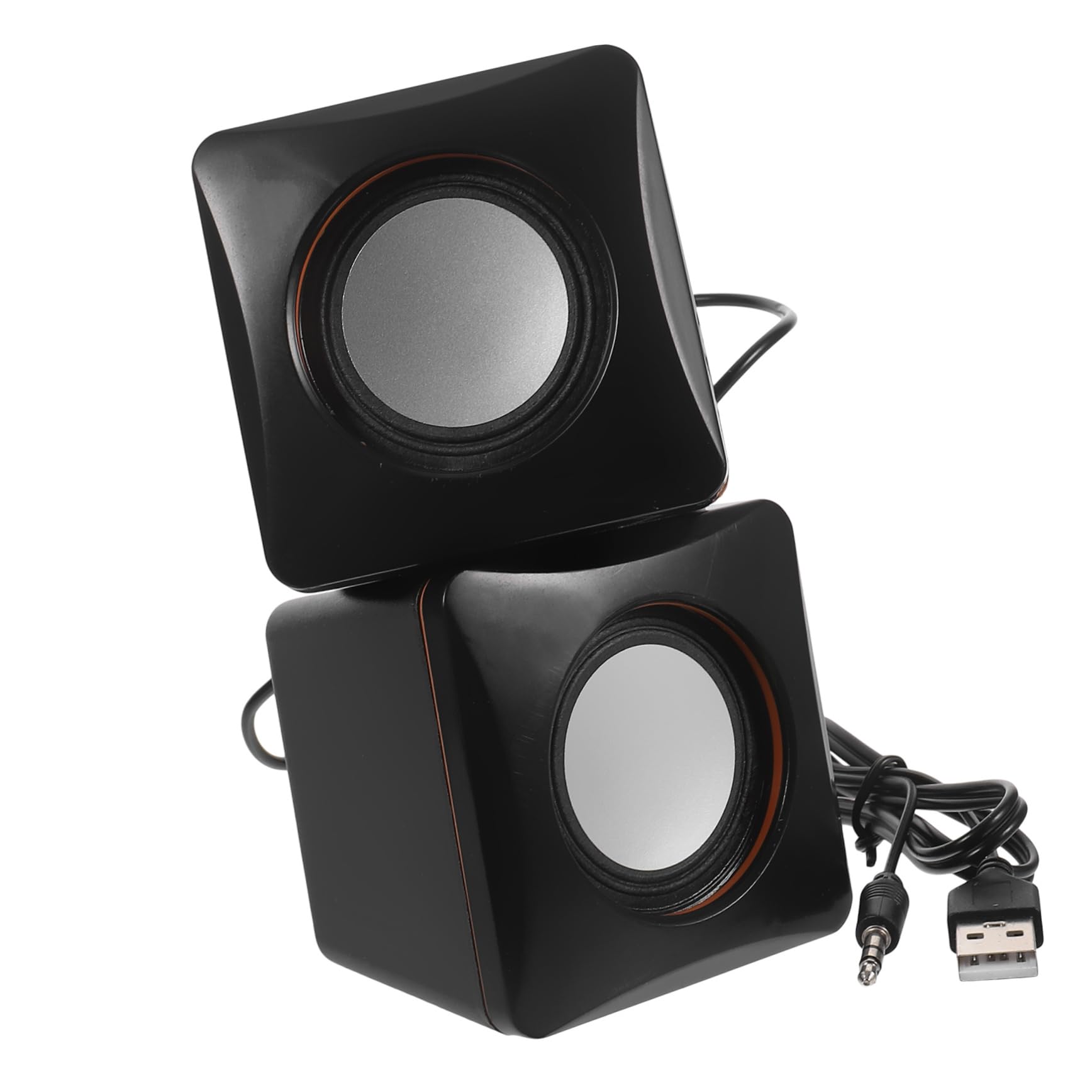DIYEAH 1 Pair Mini USB Speaker Compact Audio System for Desktop and Travel Portable Music Player for Home Office Space Saving Design for Laptop and Use