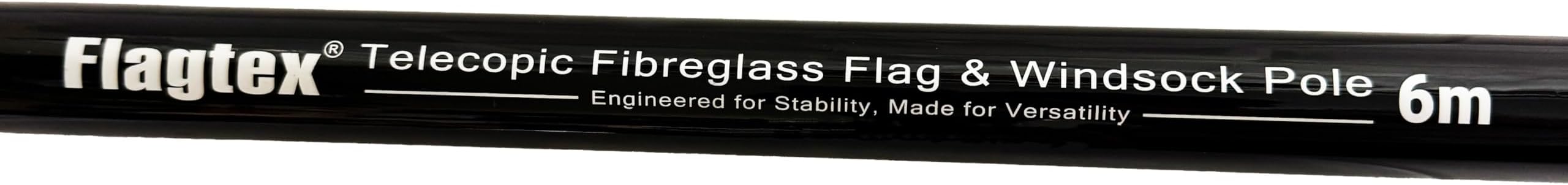 6m (20ft) Telescopic Flag Pole With Metal Ferrals For Festivals and Camping