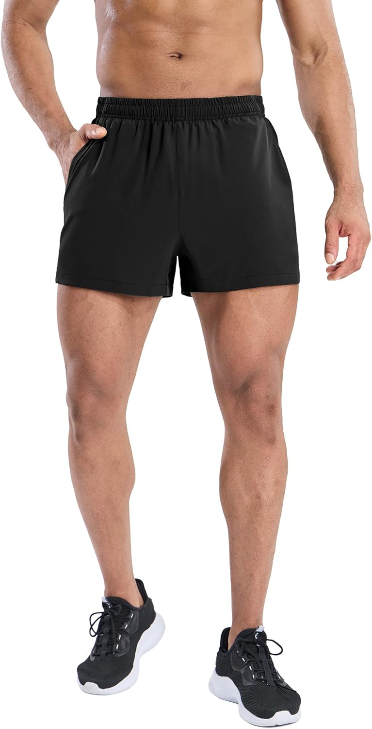 MIER Mens 3 Inch Shorts for Athletic Running Dry Fit Lightweight Workout Gym Active Shorts with Brief Liner, Pockets - Image 6
