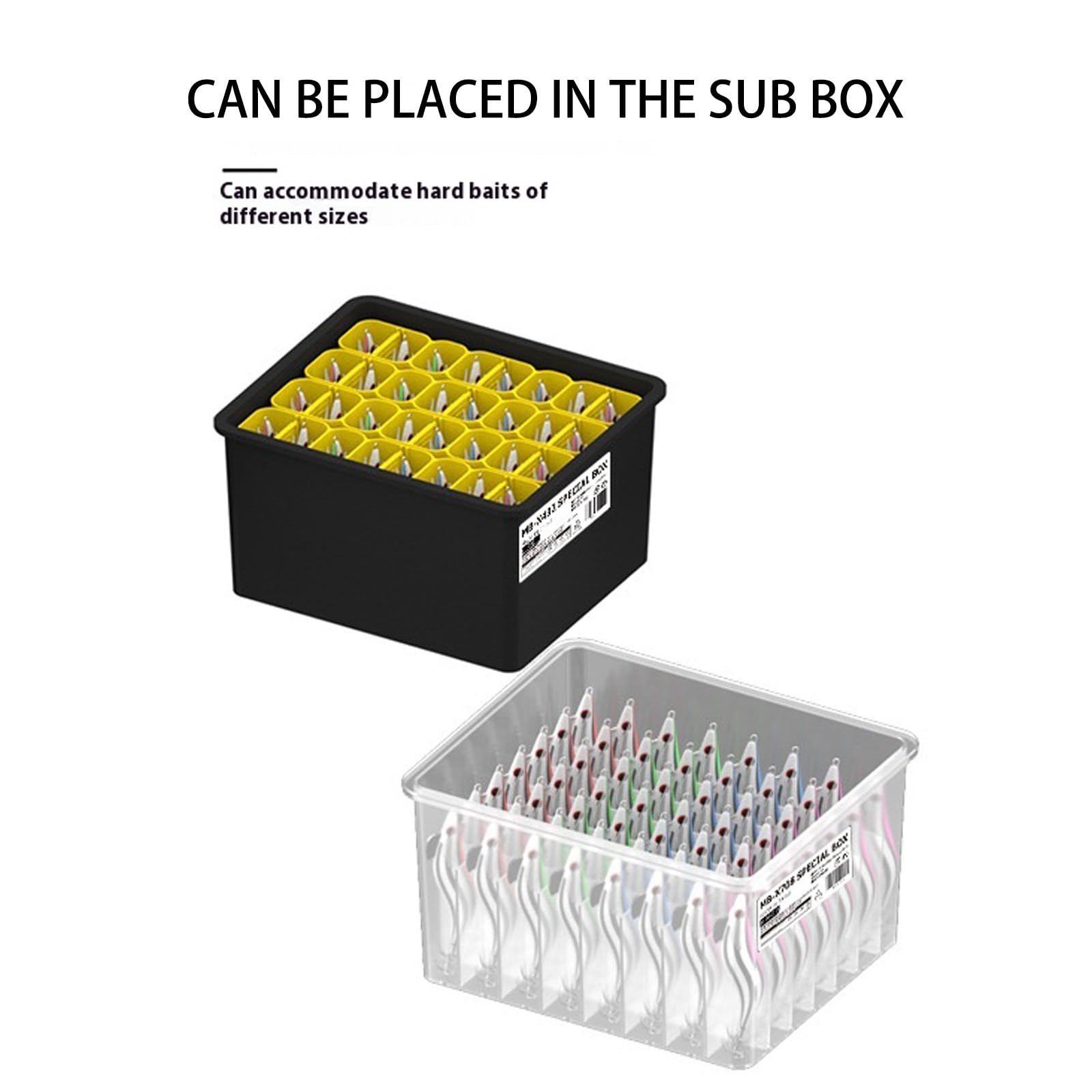 Boîte de rangement portable pour leurres de pêche - Boîte de rangement pour appâts de crevettes - Boîte de séparation avec plusieurs compartiments - Organisateur avec trou de drainage