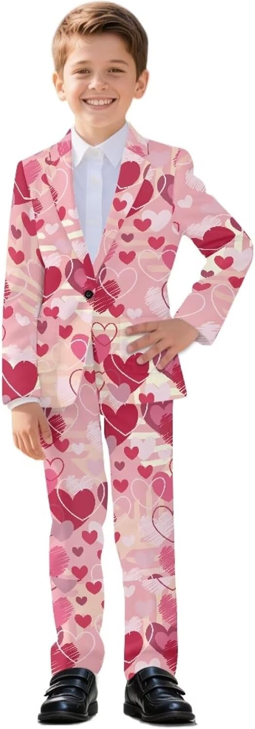Boys' Suits 2 Pice Suit Slim Fit Kids Outfits Blazer and Pants 5-14Y