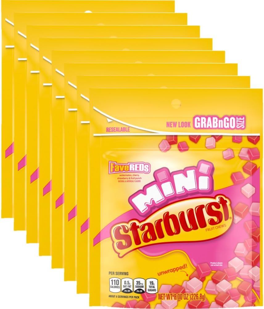 FaveREDS Minis Fruit Chews Candy, 8 ounce (Pack of 8)